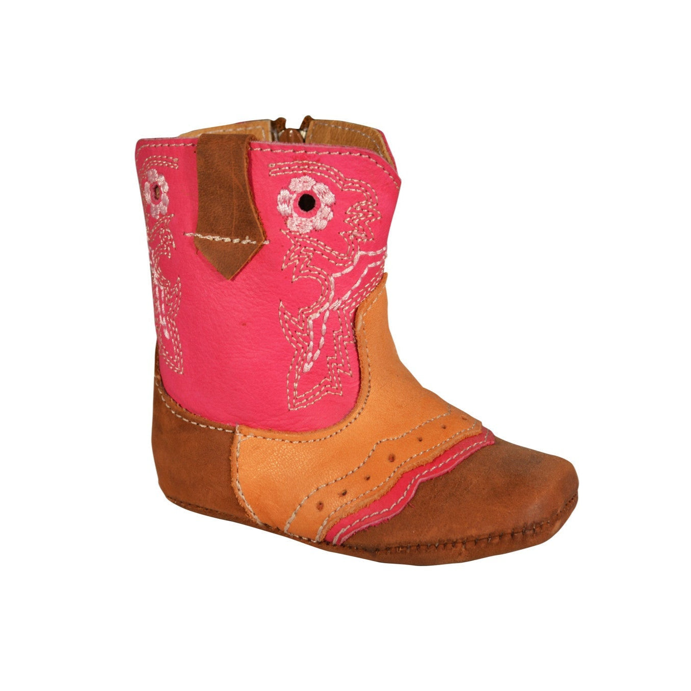 Boot Kids (0351) - Infant Lil' Cowpoke Boots - Pink/Brown/Beige
