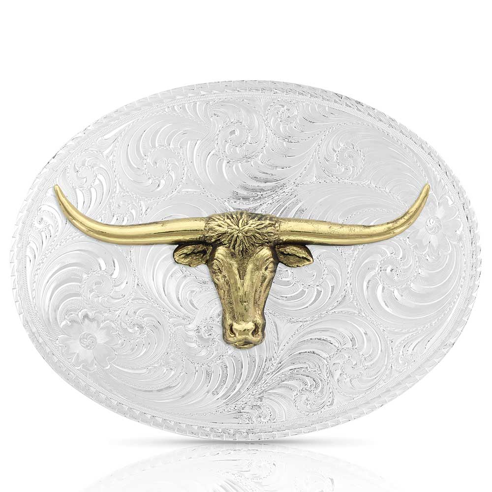 Buckle (6145-767H) - American Beauty Filigree Longhorn