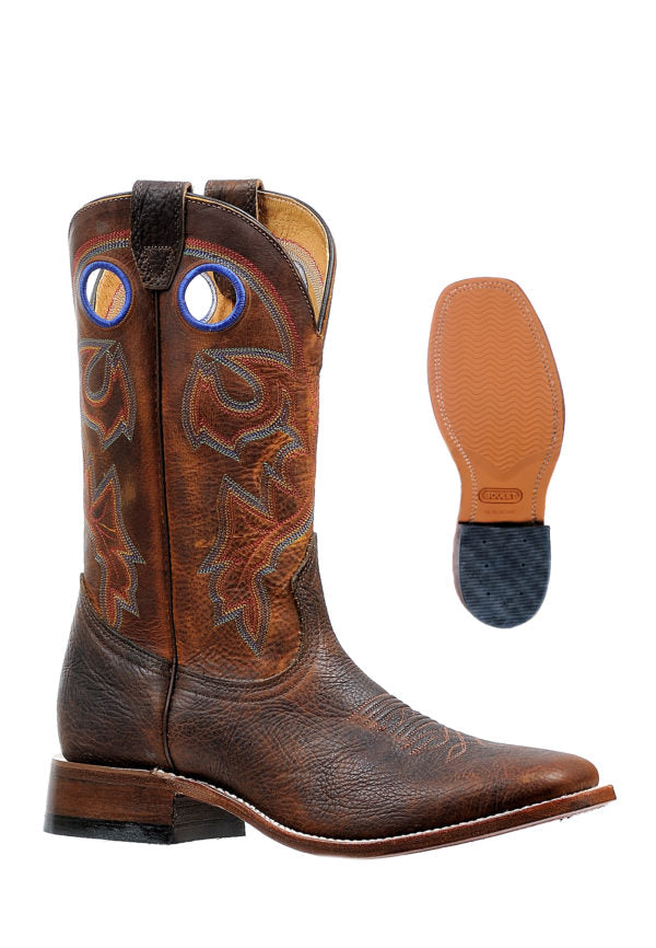 Boot Men's SO (6369) - Boulet 12" Wide Square Toe Shrunken Bomber & Rough Ride Amber Gold