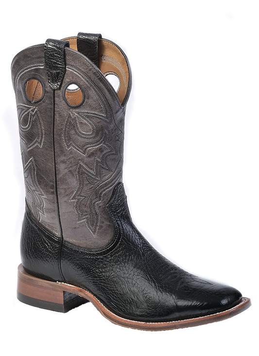 Boot Men's SO (9033) - Boulet 12" Wide Square Toe in Taurus Black & Organza Grey
