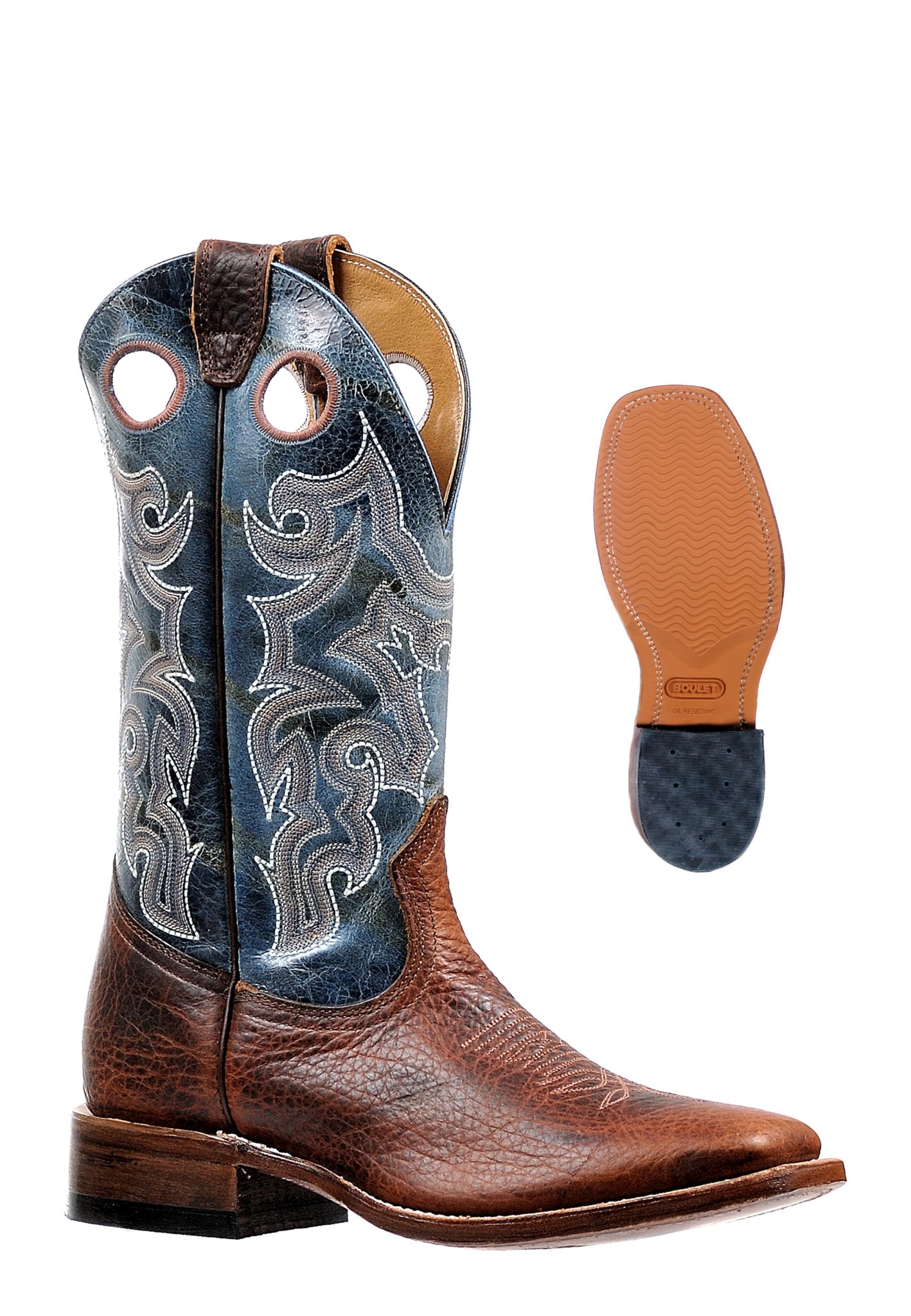 Boot Men's (9293) - 13" Wide Square Toe in Utta Whisky & Puma Turqeuza