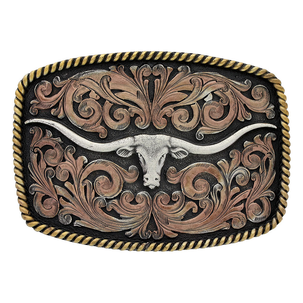 Buckle (A711) - Tri-Coloured Texas Longhorn