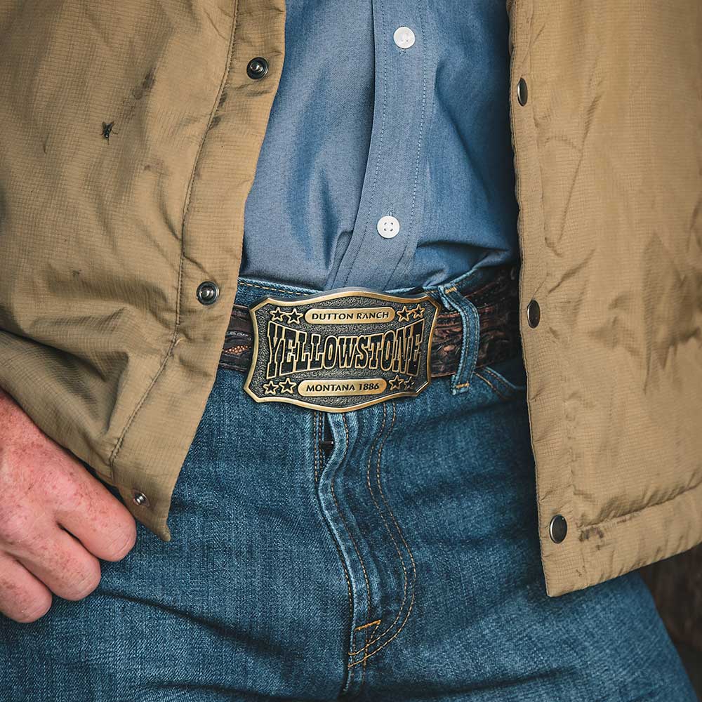 Buckle (A911YEL) - The Y Yellowstone Star Attitude Belt Buckle