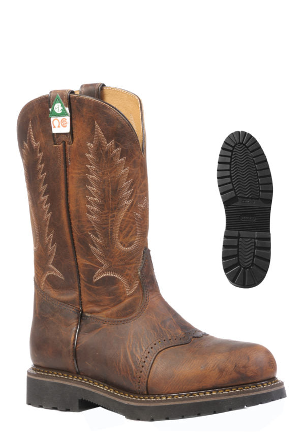 Boot Men's SO (4374) - 13" Western Steel Toe CSA Certified Work Boot in Laid Back Tan Spice