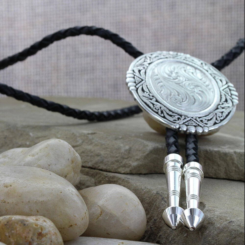 Bolo Tie (BT46) - Southwestern Rancher's in Antiqued Silver