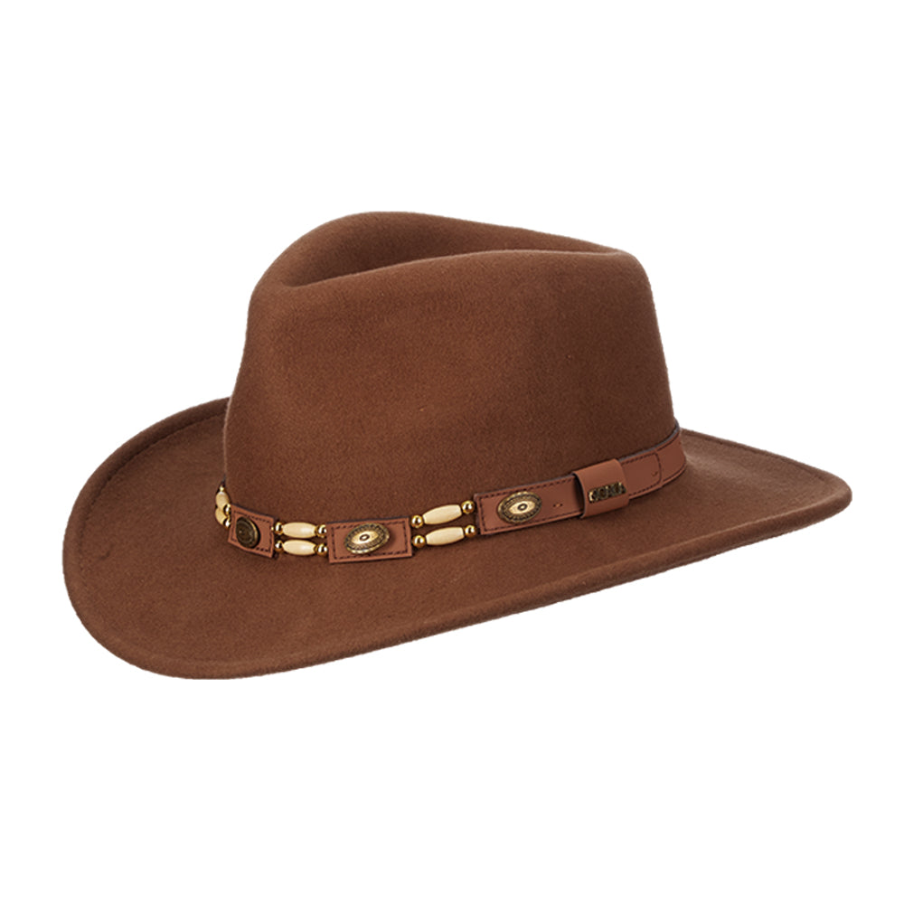 Hat (DF50) - Dorfman Scala Knoxville Water Repellent Wool Felt Crushable Outback