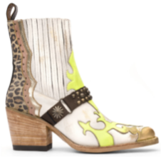 Boot Women's (MEZ-DUD) - Mezcalero Dudi White & Neon Cowhide