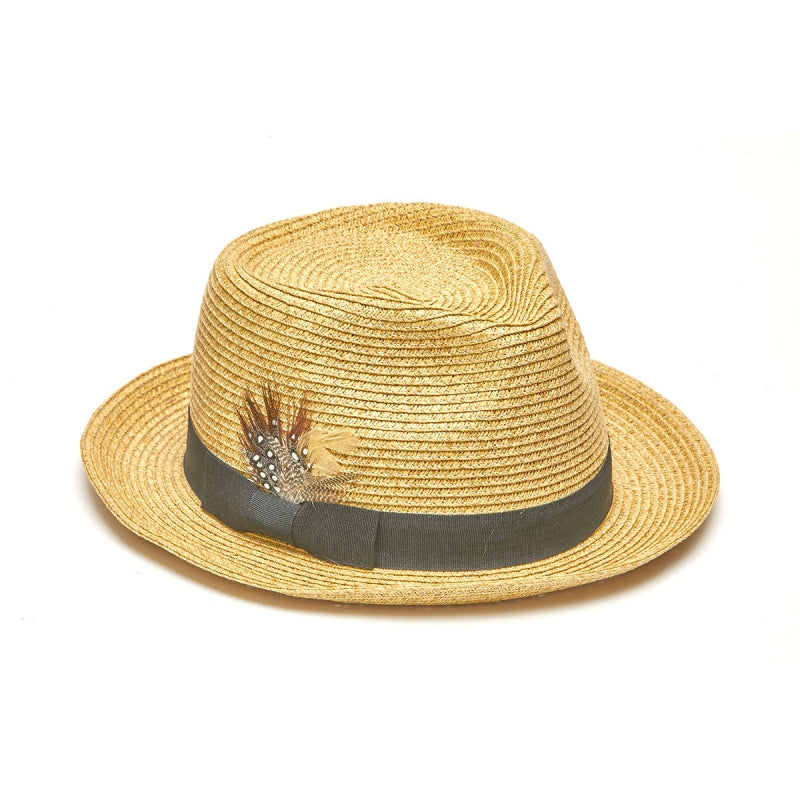 Hat SO (FD-0820) - Ribbon Braid One Size Fits Most Fedora Wave Hat in Sand