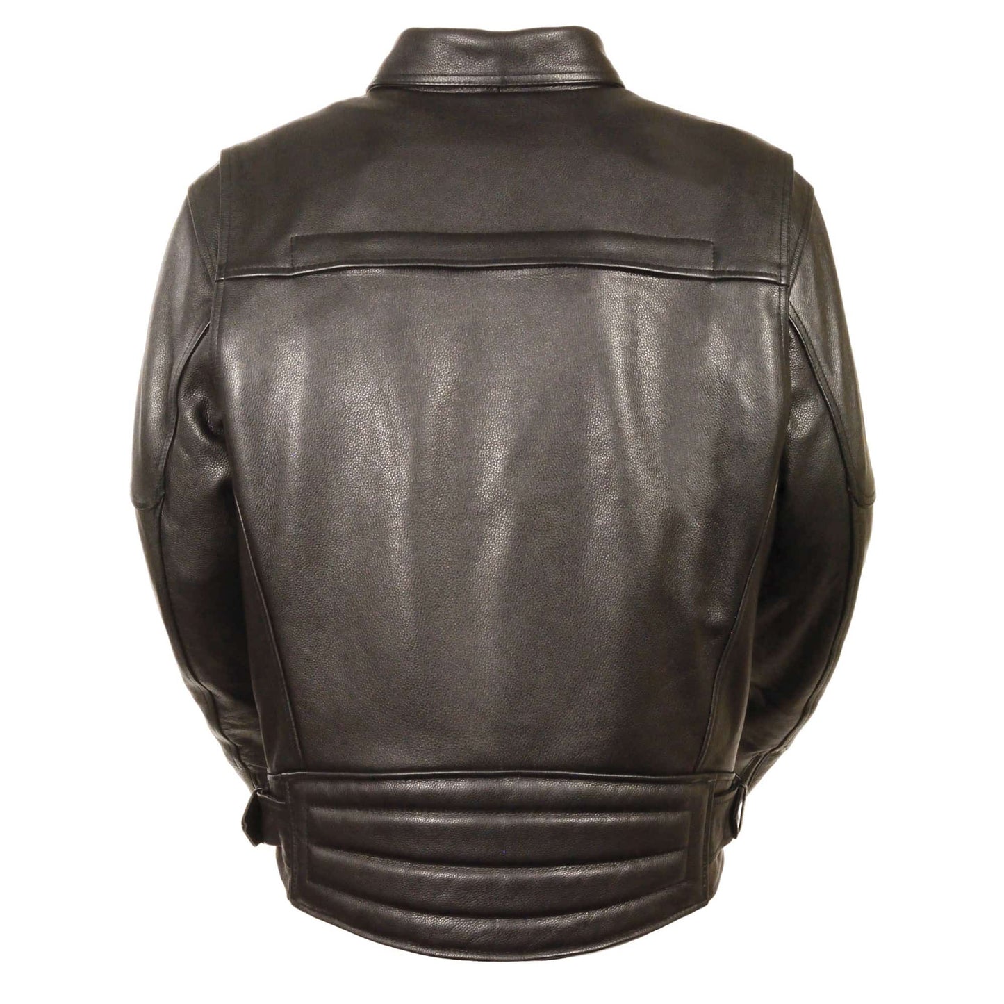 Leather Jacket (LKM1770) - Men’s Side Set Belt Utility Pocket M/C jacket