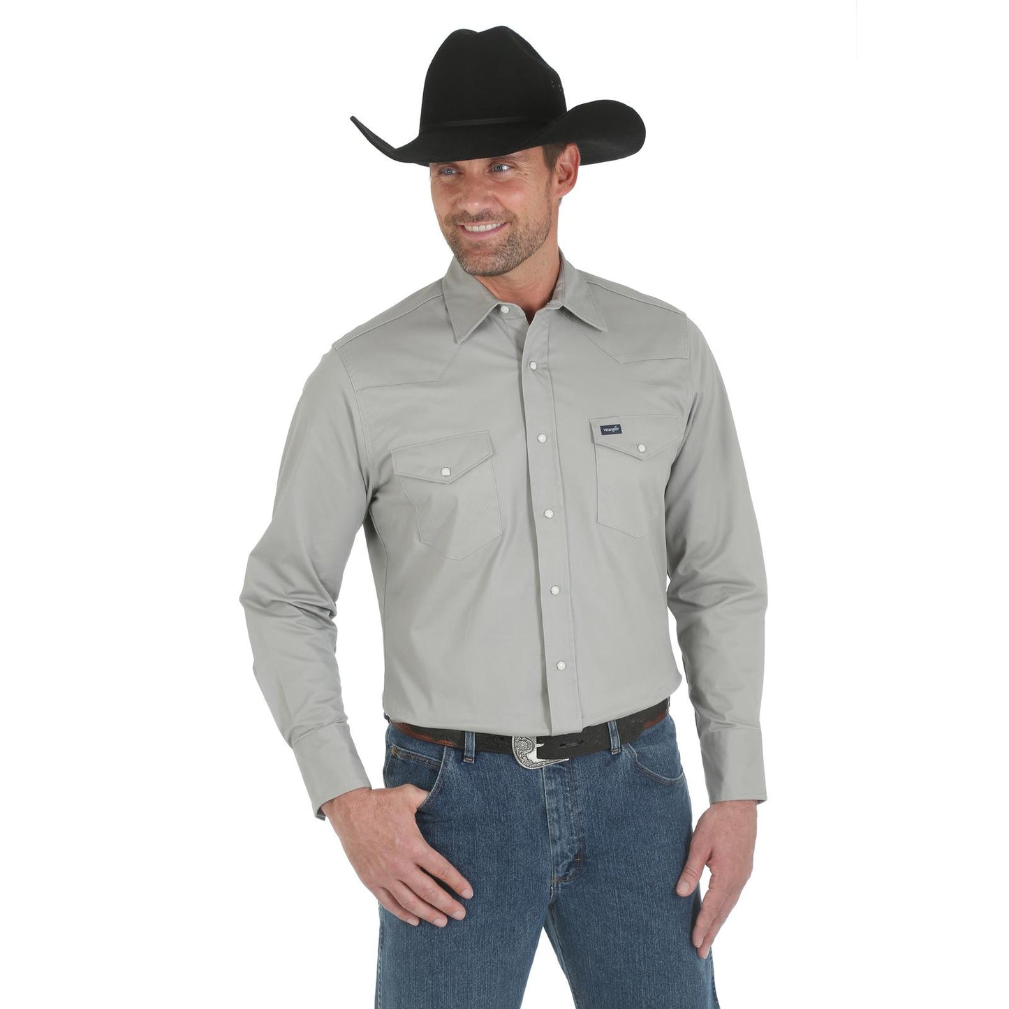 Top Men's (MACW03H) - Wrangler® Advanced Comfort Work shirt in Cement