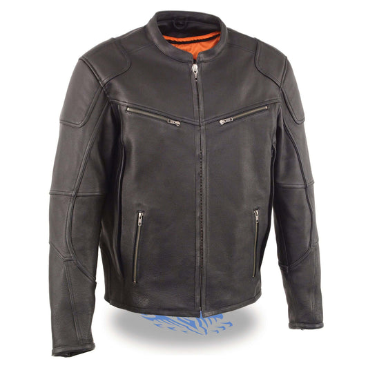 Leather Jacket SO (MLM1502) - Men’s Vented Scooter Jacket w/ Cool Tec® Leather & Side Stretch