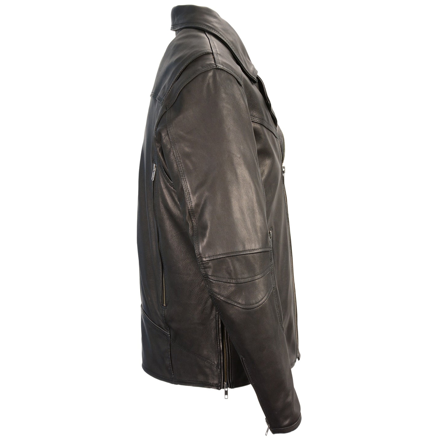 Leather Jacket (MLM1516) -Men’s Lightweight Triple Stitch Extra Long