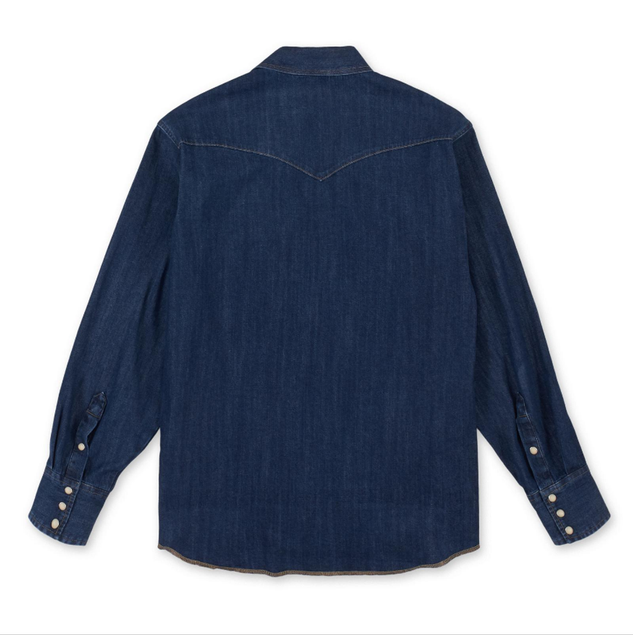 Top Men's (MS1041D) - Wrangler® Wrangler® Men's Dark Denim Long Sleeve Shirt With Pearl Snaps