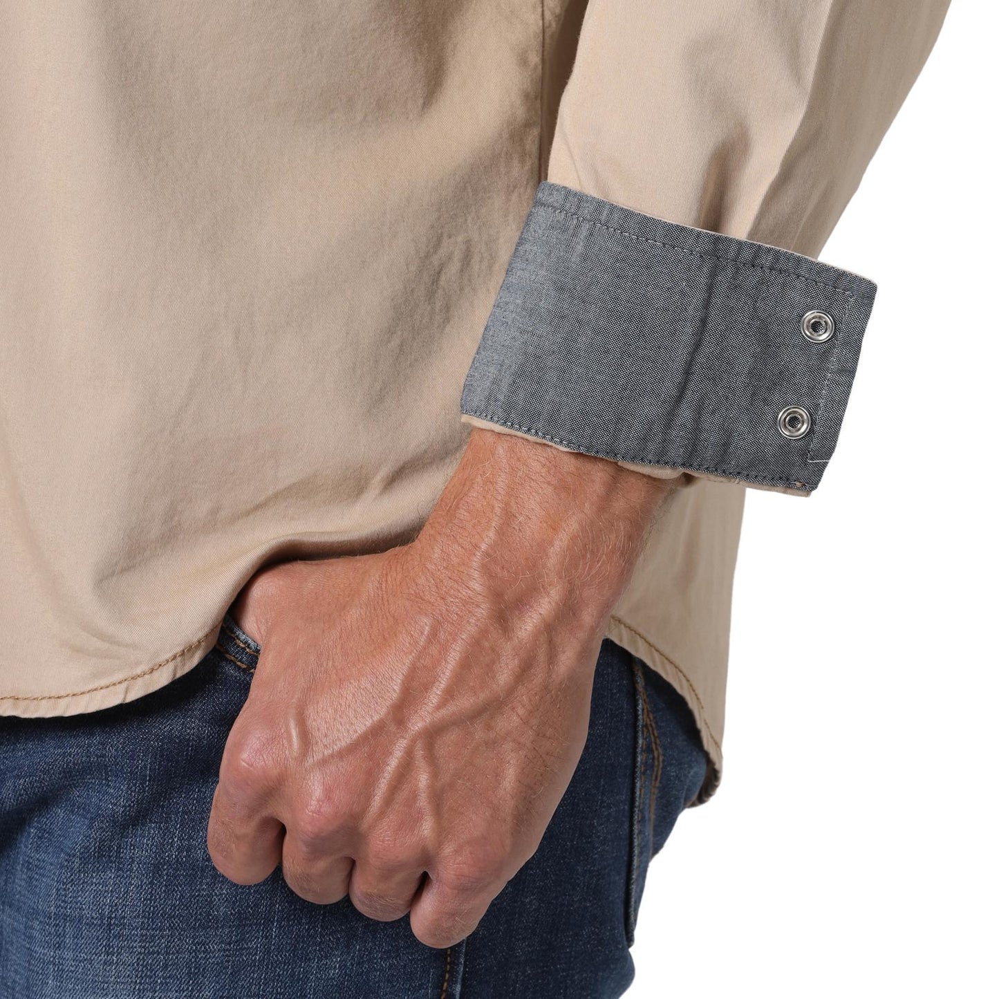 Top Men's (MVR502T) - Wrangler® Retro Premium Long Sleeve in Tan