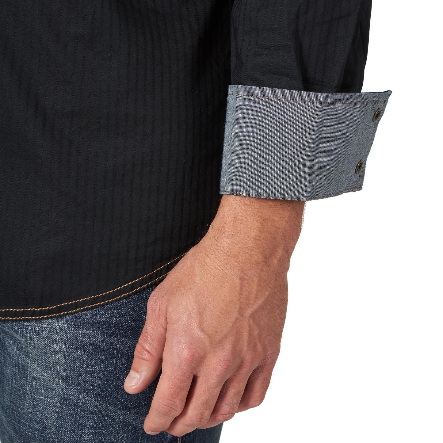 Top Men's (MVR532X) - Wrangler® Retro Premium Long Sleeve in Black