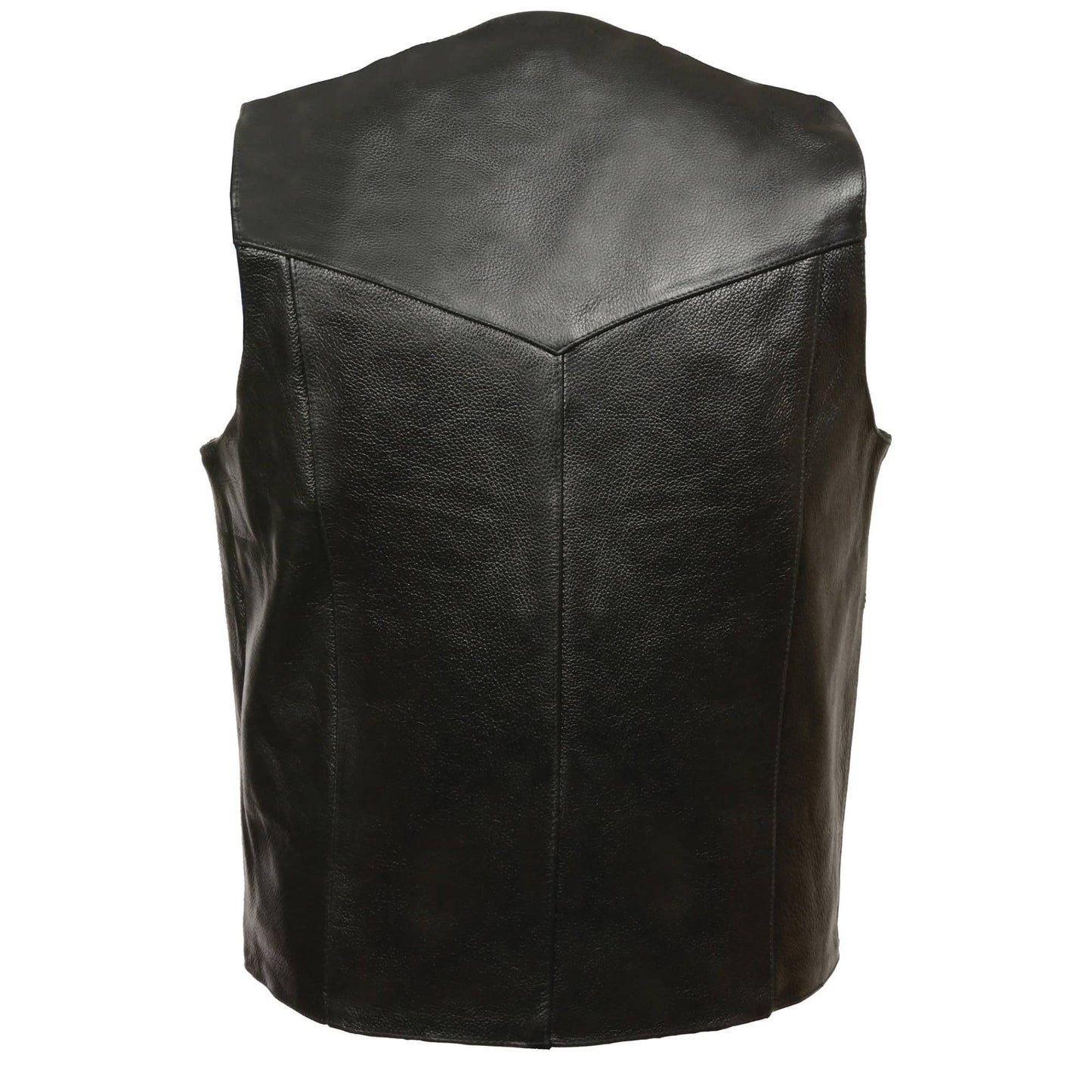 Leather Vest (SH1310) - Men’s Classic Snap Front Biker Vest