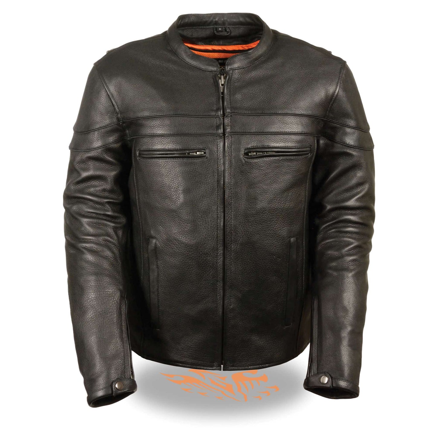 Leather Jacket (SH1408) - Men’s Sporty Scooter Crossover Jacket