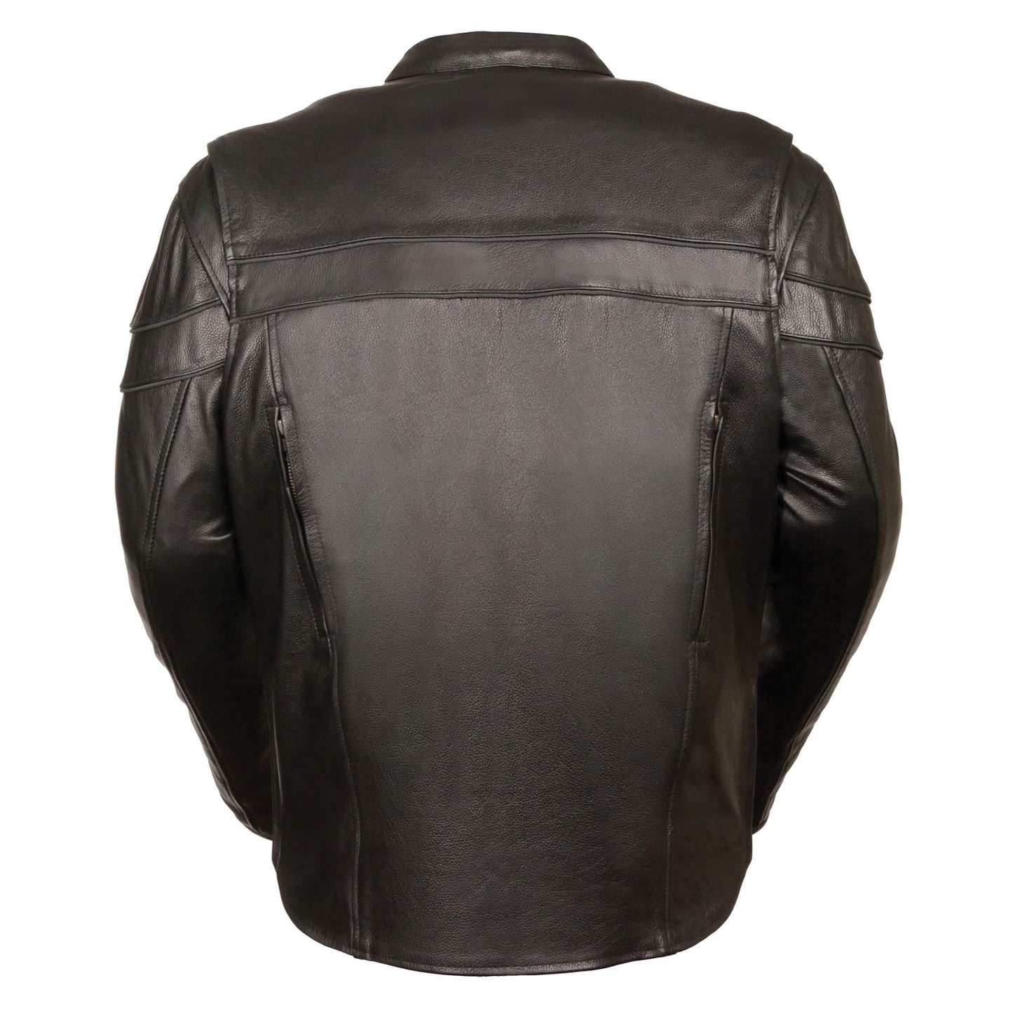 Leather Jacket (SH1408) - Men’s Sporty Scooter Crossover Jacket