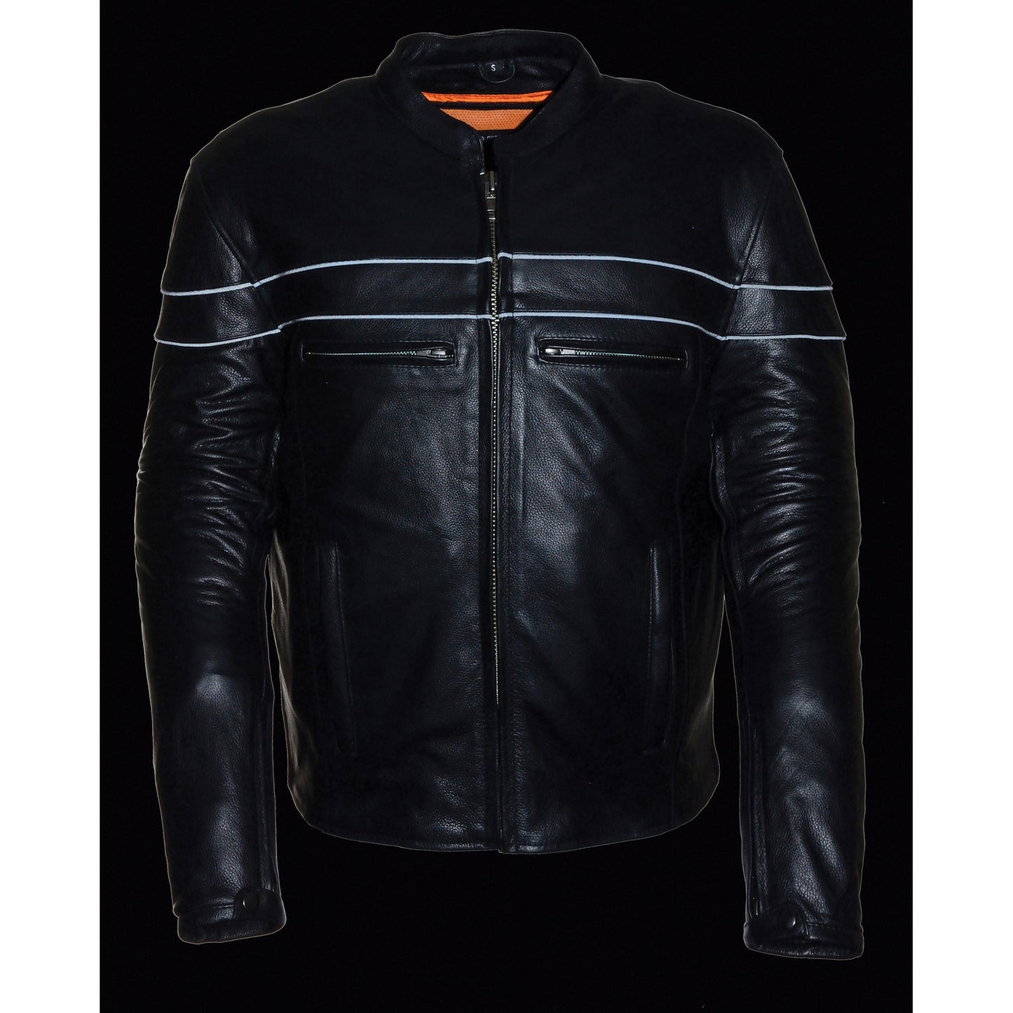 Leather Jacket (SH1408) - Men’s Sporty Scooter Crossover Jacket