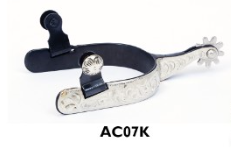 Spur DCL (AC07K) - Silver Engraved Roper