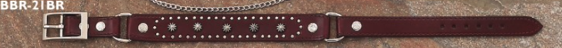 Boot Strap (BBR-21BR) - Brown Leather with Studs and Conches