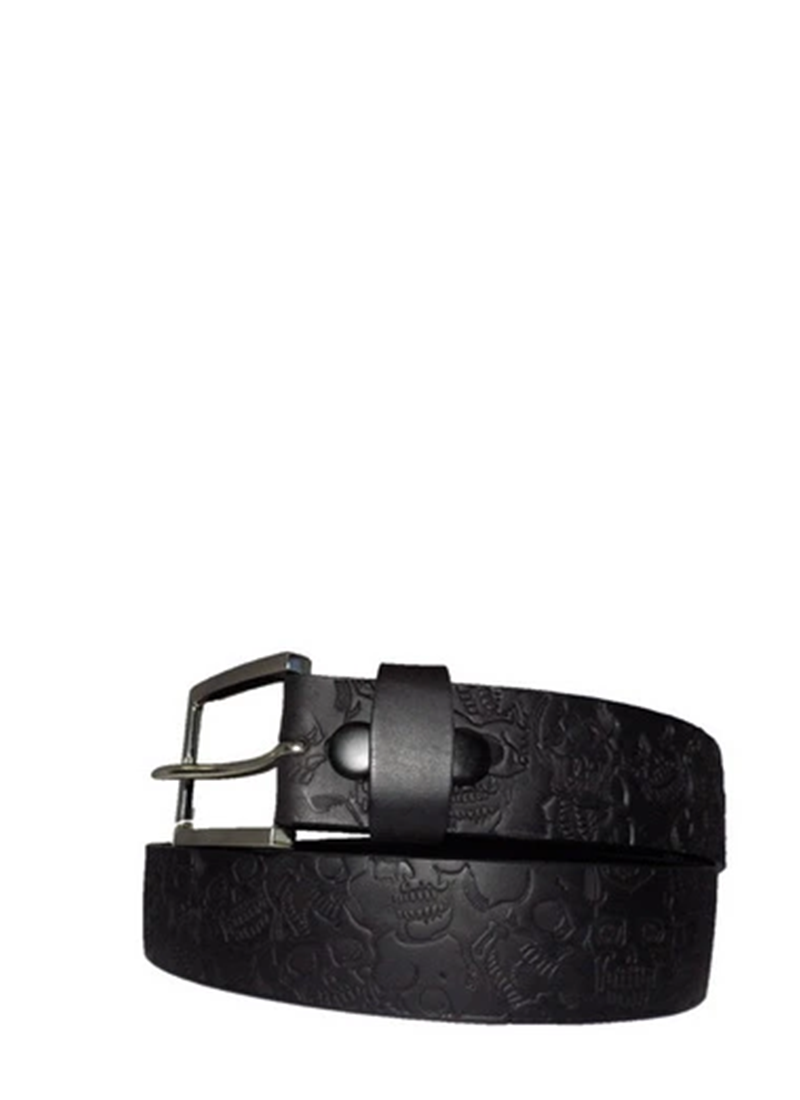 Belt (532) - Skulls Leather Belt