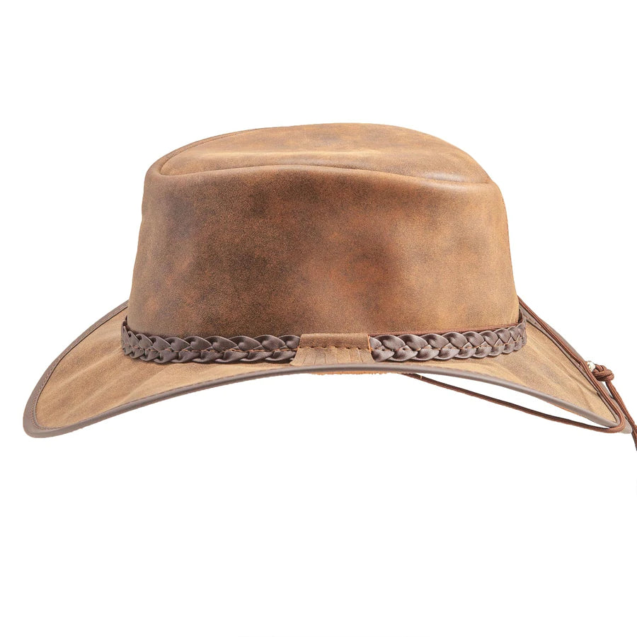 Hat (CRUB2XXCRMO) - Men's Bomber Brown Crusher Leather Outback