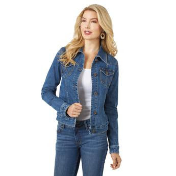 Denim Jacket Women's (LWJ701D) - Wrangler® Western Fashion Top - Dark Denim