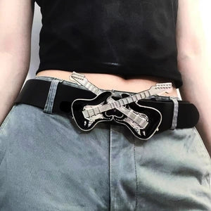Belt (10930552) Guitar Buckle Belt PU Leather - NEW