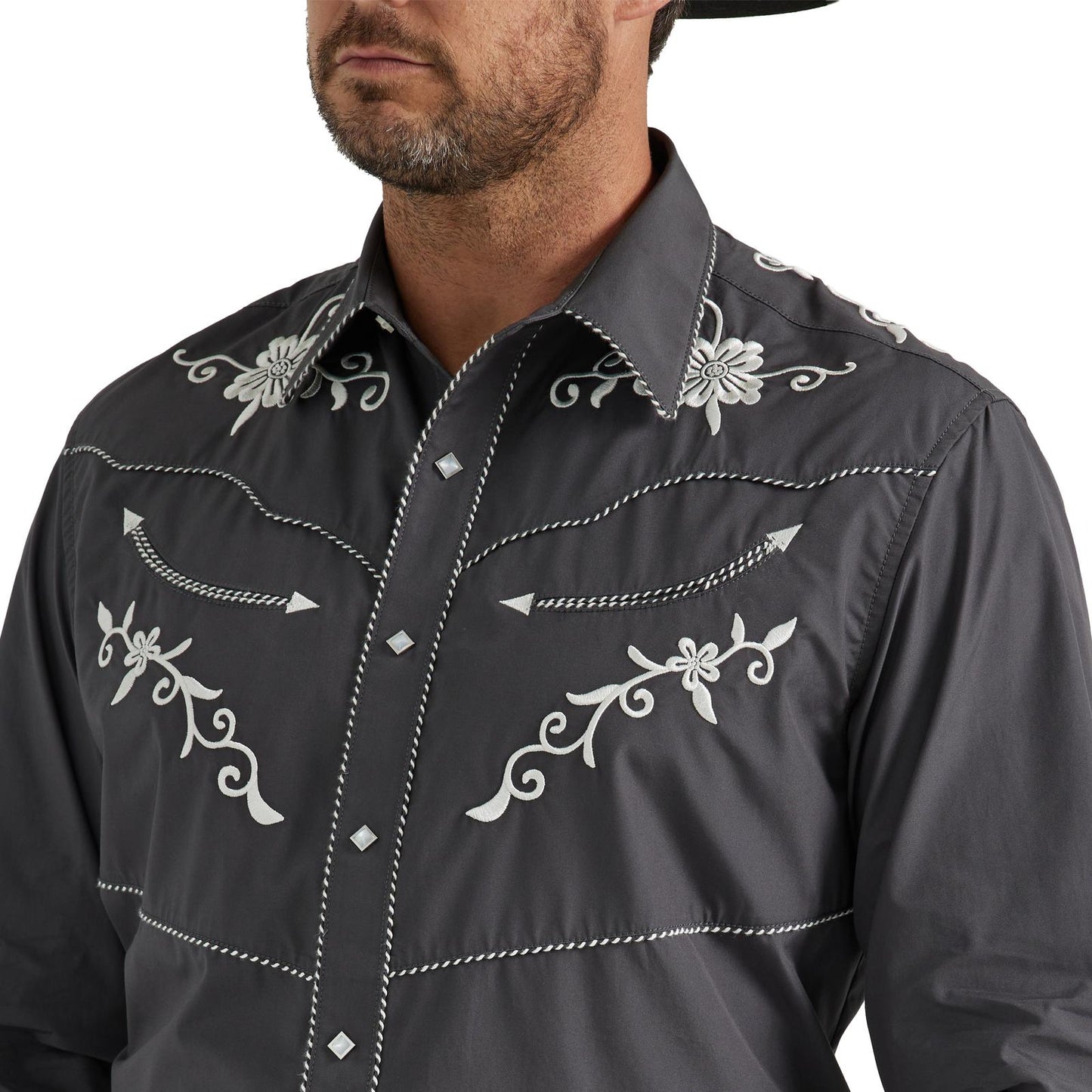 Top Men's (112345061) - Wrangler® Rodeo Ben Long Sleeve Shirt - Grey