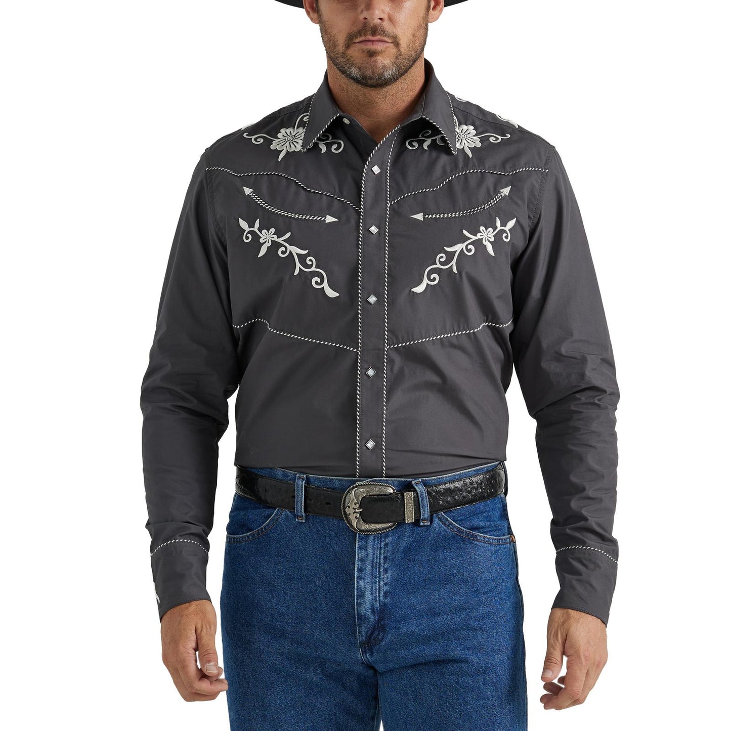 Top Men's (112345061) - Wrangler® Rodeo Ben Long Sleeve Shirt - Grey