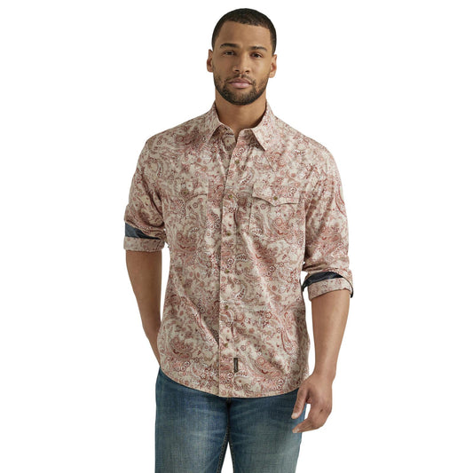 Top Men's SZN (112346602) - Wrangler Retro® Premium Long Sleeve Shirt - Modern Fit - Red