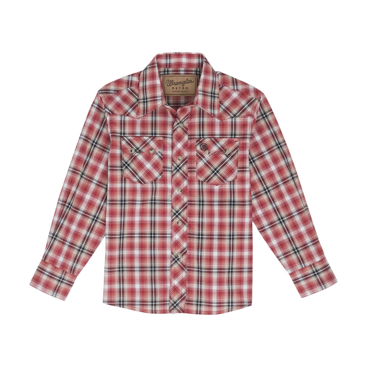 Top Boy's SZN (112351484) - Boys Wrangler Retro® Long Sleeve Shirt - Red