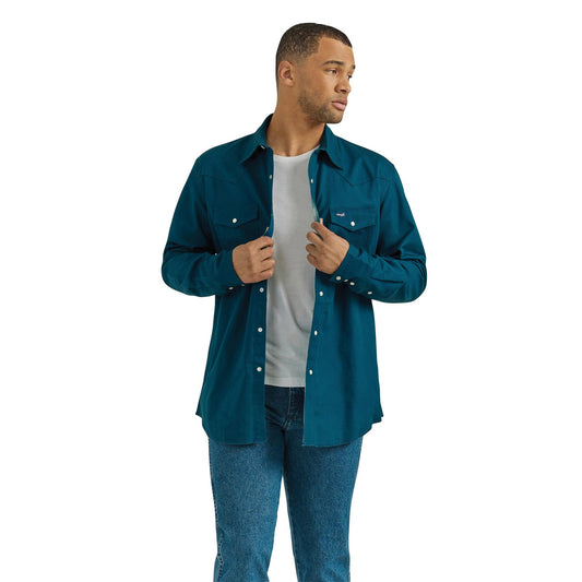 Top Men's SZN (112352657) - Wrangler® Flannel Lined Long Sleeve Workshirt - Classic Fit - Deep Teal