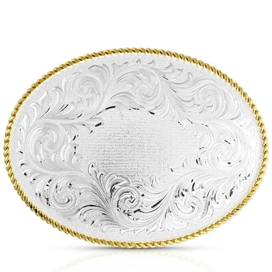 Buckle (1255) – Montana Silversmiths Classic Western Custom Two-Tone Oval Buckle