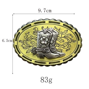 Buckle (1580126 - 27) - Belt Buckle Cowboy Boots Floral Engraved - NEW