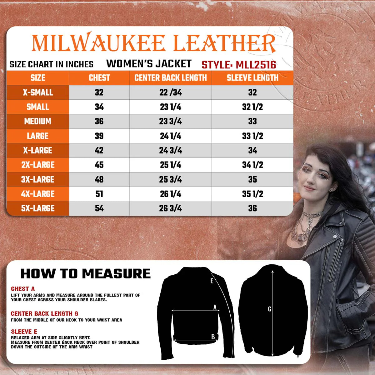 Leather Jacket  (MLL2516) - Women’s Milwaukee Leather Jacket with Hoodie-Black