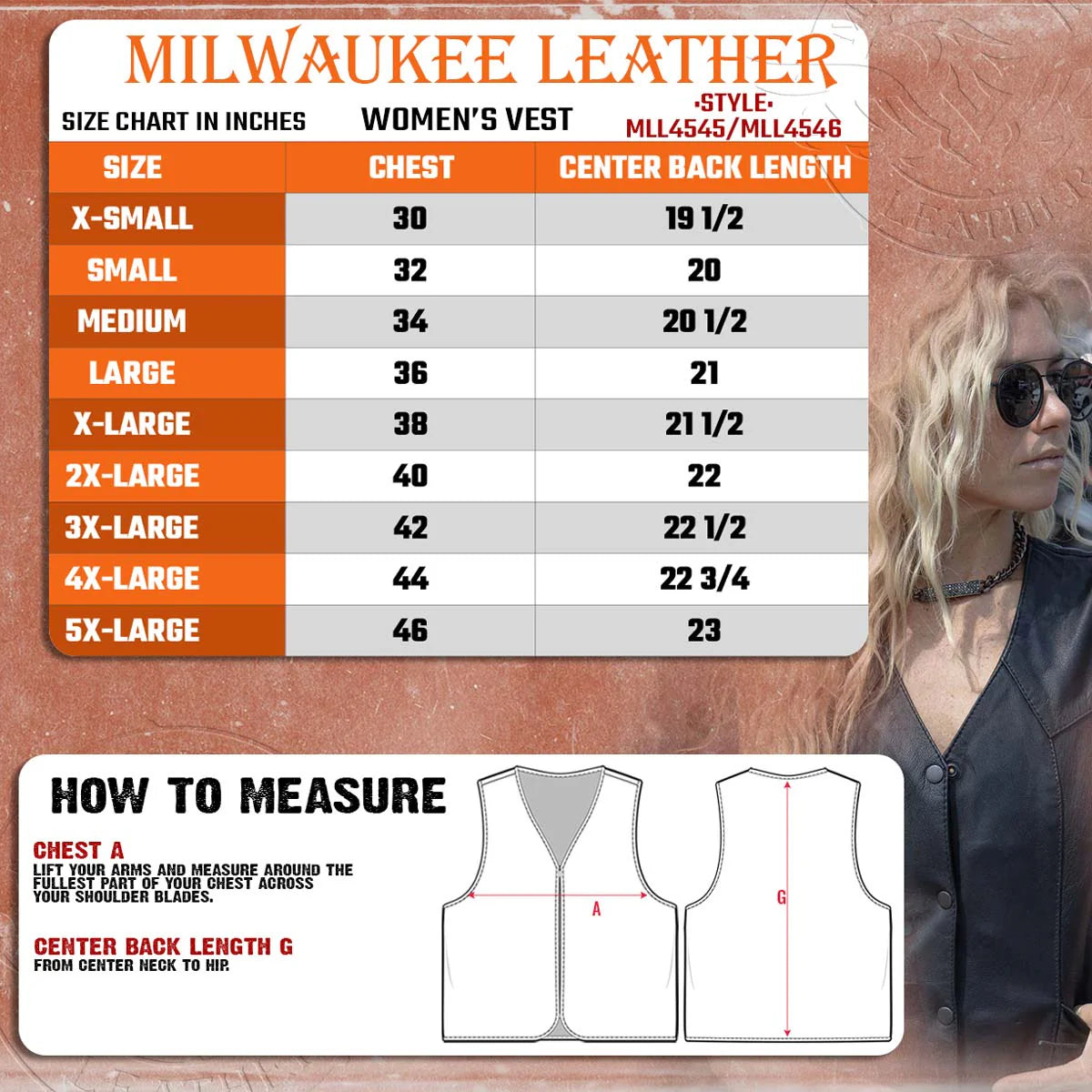 Leather Vest SO (MLL4545) - Premium Leather Lightweight Classic 4-Snap V-Neck Motorcycle Rider Vest