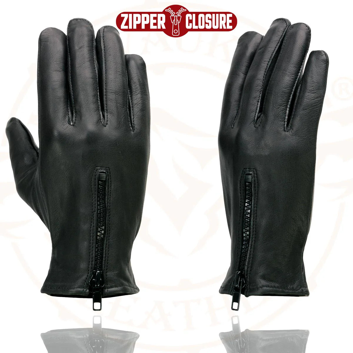 Gloves (SH226D) Men’s Milwaukee Leather Black Thermal Lined Leather Motorcycle Hand Gloves W/ Wrist Zipper Closure (Copy)