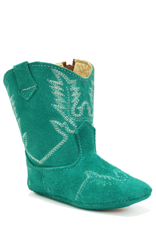 Boot Kids (357) - Lil' Cowpoke Infant Boots - Teal w/White Stitching