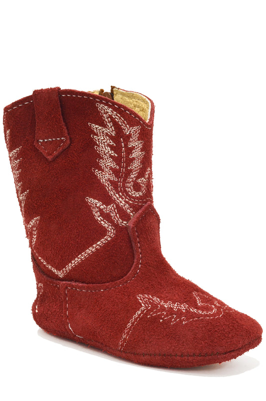 Boot Kids (358) - Lil' Cowpoke Infant Boots - Red w/White Stitching