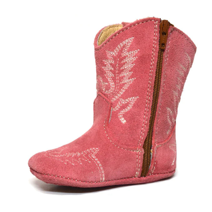 Boot Kids (356) - Lil' Cowpoke Infant Boots - Pink w/White Stitching