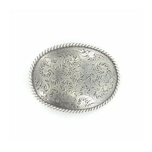 Buckle (37222) - Nocona Oval Western Floral Scroll Belt Buckle