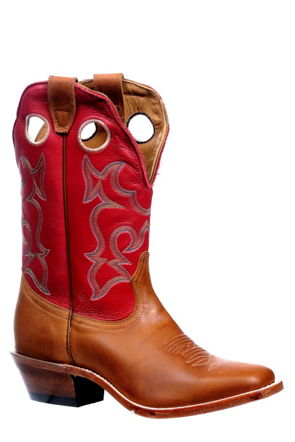 Boot Men's (3932) - Sq Toe 12" Texas Tan/Luscious Red