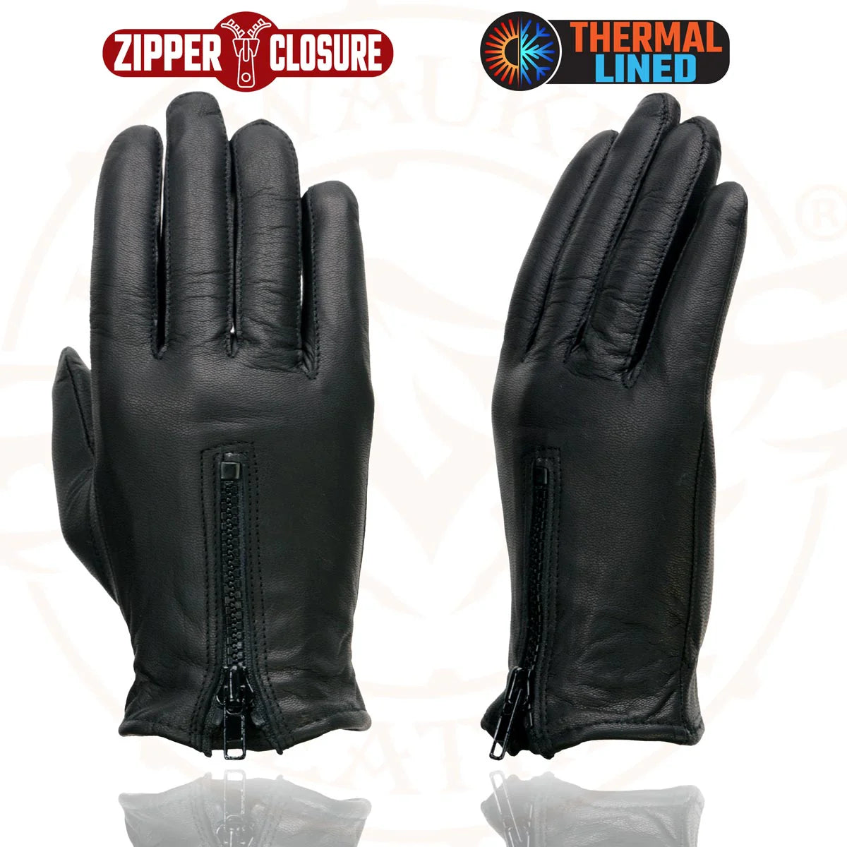 Gloves (SH728 ) Women's Milwaukee Leather Black Leather Thermal Lined Motorcycle Gloves