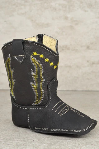 Boot Kids (0411) - Infant Lil' Cowpoke Boots -100% Cowhide Leather - Black