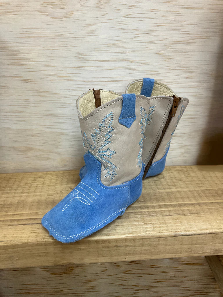 Boot Kids (418) - Lil' Cowpoke Infant Boots - Sky Blue/Beige