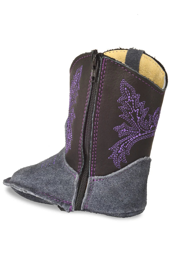 Boot Kids (420) - Lil' Cowpoke Infant Boots - 2 Tone Purple w/Purple Stitching