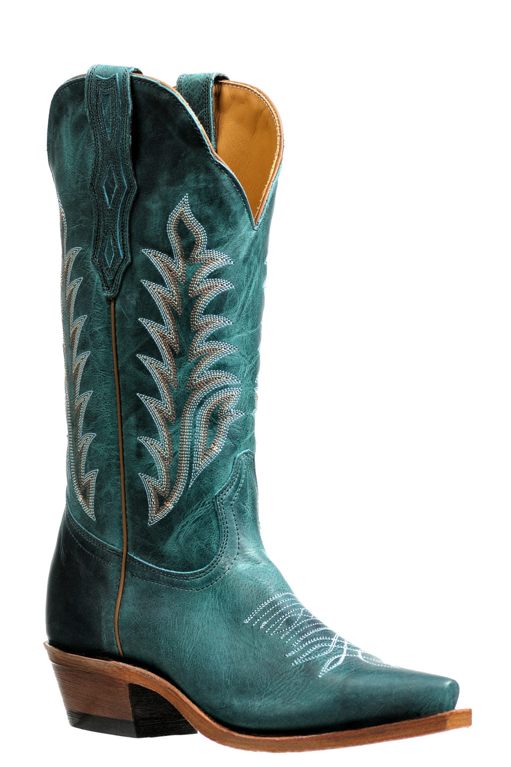 Boot Women's (4907) - Boulet 13" Snip toe Cowboy heel Leather sole, Spirit Turquoise