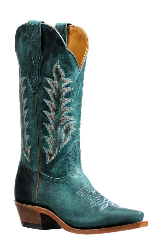Boot Women's (4907) - Boulet 13" Snip toe Cowboy heel Leather sole, Spirit Turquoise